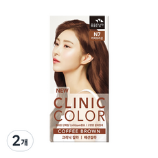 꽃을든남자 크리닉 새치 염색약, N7 커피브라운, 2개