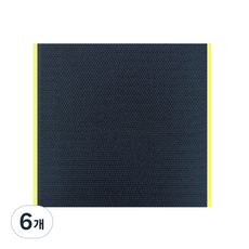 국산 강력접착 네모난 사각벨크로테이프 스티커, 검정색 거칠이, 11cm x 11cm, 1개입, 6개