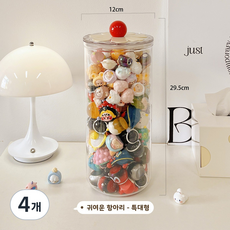 아크릴보관함 피규어보관함 블라인드박스수납함 투명수납통 굿즈보관함 피규어진열함 아크릴정리함 디스플레이케이스 투명케이스 장식품보관함 데스크수납함 소품정리함 대용량, 4개