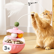 루미또와 사냥놀이 캣닢 볼 간식용 고양이 오뚜기 장난감, 그린, 3개