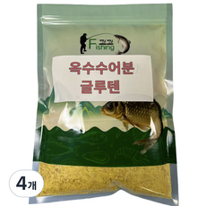 Fishing고고 붕어/향어/잉어떡밥 옥수수 어분 글루텐, 500g, 4개