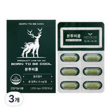 본투비맨 본투비쿨 클로렐라 엽록소 활성산소 관리, 3개, 30정