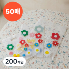 데이더봄 플라워 선물용 비닐 쇼핑백, 200개입, 대형