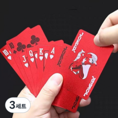 골든 블랙 레드 고급 방수 포커 트럼프 카드, 레드 체크 포커, 3세트