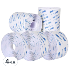 하우스키핀 3M 벨크로 찍찍이 테이프 암수양면, 4세트, 화이트 / 5CM x 300CM