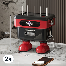 KDNC 공유기 셋톱박스 멀티 정리함, 블랙, 2개