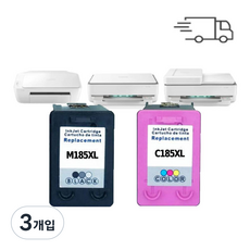 예스프라자 삼성 SL-J1780W 잉크 토너 가정용 프린터기 SL-J1680 J1780DW J1685 J1683 잉크젯 호환, 3개, 슈퍼대용량 M185 검정색