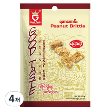 Peanut Brittle 땅콩강정 땅콩80% 천연재료 수제강정 개별포장 미얀마, 4개, 210g