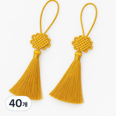 잇츠K 아담한 복 태슬 매듭 / 전통 보자기 선물 포장 장식 답례, 40개, 금색