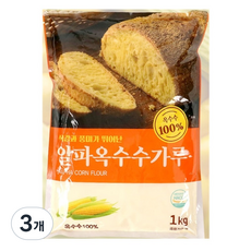 새롬푸드 맛있는 알파옥수수가루, 1kg, 3개