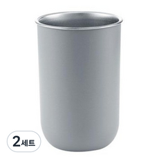 하우스팡 스텐 304 욕실 화장실 양치질 칫솔컵 양치컵 세트, 2세트, 그레이2EA
