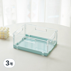 오로라 다용도 접이식 수납정리함 폴딩수납함, 3개, 민트