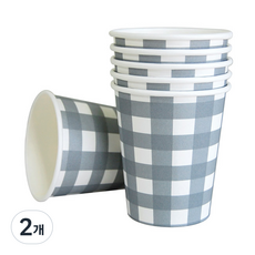 피플스파티 파티컵 8oz 체크무늬 18P, 실버, 2개