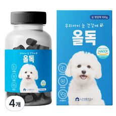 올독 강아지 눈 영양제 눈물자국 노령견 백내장 항산화 루테인, 4개, 눈물개선/눈건강, 100정