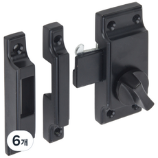 미닫이 여닫이겸용잠금장치11번616BL 40x72mm, 6개, 블랙