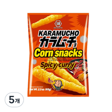 코이케야 카라무쵸 콘 스낵 스파이시 커리 매운맛 카레 옥수수 과자, 65g, 5개