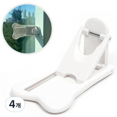 ZIO-BIZ 미닫이문 안전 잠금장치 / 무타공 안전사고방지 도어스토퍼 도어클로저 문열림방지 문고정 창문고정 창문 중문 베란다 잠금장치, 4개