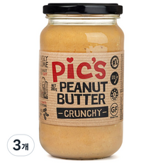 픽스 피넛버터 크런치 무가당 무설탕 땅콩버터, 380g, 3개