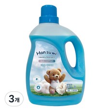 한수위 고농축 고급 액상세탁세제 허그코튼 본품, 3개, 3L