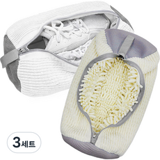 루미윤 대형 신발 빨래망 운동화 세탁망, 화이트+크림, 3세트