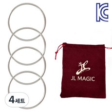 JL매직 [KC인증] JL매직 고퀄리티 닌자링 고급 파우치 포함 손끝에서 링이 이어지고 풀리는 신비한 연결 소링 마술도구 프리미엄소링, 4세트