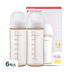 더블하트 모유실감 모먼트 하루그레이 330ml 트윈팩(젖꼭지미포함), 6박스