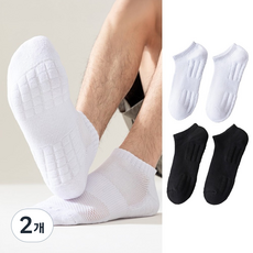 쿠션 스포츠 러닝 단목 발목 양말, 2개, 화이트