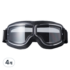 주다상사 레트로 오토바이 남성용 레이싱 방풍 고글, 블랙, 4개