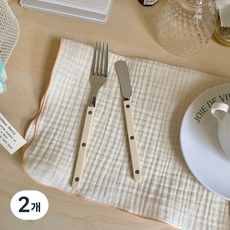 거즈행주 고리 키친크로스 주방핸드타올 국내제작, 2개, 10번 오렌지테두리