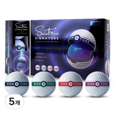 세인트나인 뉴 시그니처 퍼팅트랙 3피스 골프공 1더즌, 화이트, 12개입, 5개