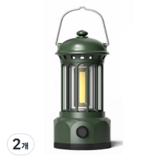 타닥 로이스토 캠핑 랜턴 IPX4등급 방수 밝기조절 4 Color 감성 LED 조명, 2개, 올리브그린M