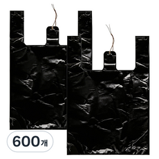 봉다리하우스 다용도 손잡이 배달 마트봉투 검정, 600개, 25L