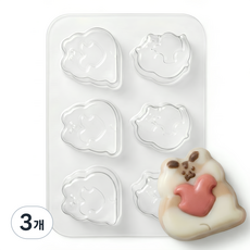 초콜릿 몰드 동물 고양이 햄스터 플라스틱 초콜렛틀 2종 베이킹 DIY 수제초코 발렌타인데이, 3개