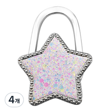 로띠상점 나비 휴대용 가방걸이 가방후크 키링, 4개, 별 화이트