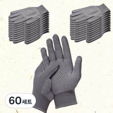 다용도 점박이 도트장갑 일반형, 60세트, 그레이
