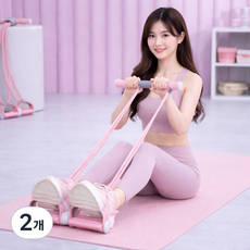 여성 헬스기구 가정용 요가 피트니스 다이어트 운동기구 분리 가능한 복부운동 밴드, 2개, 핑크
