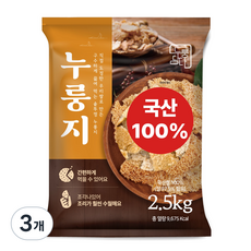 누룽담다 우리쌀로 만든 솥뚜껑 누룽지, 3개, 2.5kg