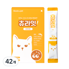 굿포펫 츄라잇 고양이 간식 짜먹는 영양제 종합영양제 눈건강 유리너리 장건강 유산균 국내산, 42개, 눈물개선/눈건강, 10g