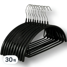 루킴코 논슬립 옷걸이 어깨뿔방지 니트옷걸이, 럭셔리블랙, 30개