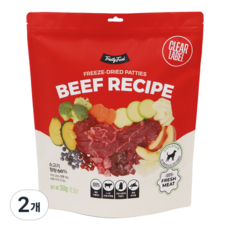 트러스티푸드 전연령 강아지 비프 포크 동결 건조사료 패티, 350g, 2개