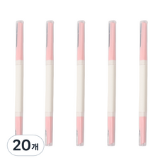 롤링페이퍼 휴대용 2in1 짧은날 긴날 양면 이중 눈썹 정리칼, 20개, 핑크