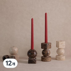 엘캔들 에센셜 컬러 테이퍼 캔들 토마토레드, 12개, 56g, 무향