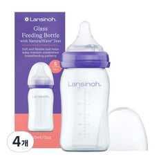 란시노 신생아 배앓이 유리젖병, 단품, 160ml, 4개