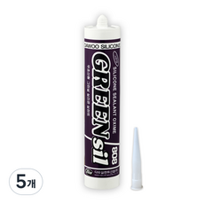 에스테크 다용도 냄새 적은 실리콘 그린씰 (노즐 포함) 백색, 5개