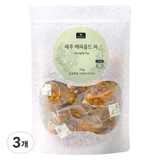 네이쳐리브 제주 수제 메리골드 꽃차 마리골드 꽃송이 티백형, 3개, 50개입, 500mg