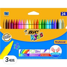 BIC 24색 왁스 크레용, 3세트