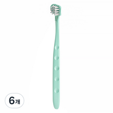 엠디비 3D 혀클리너 겸용 유아 칫솔, 그린, 6개, 1개입