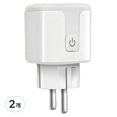 파워가드 IoT 스마트 플러그 WIFI 원격 제어 미니 콘센트 과전압 보호 자동 전원 차단 대기전력 절전 예약 타이머 가정용 스마트 전원 관리, 2개, 백색, 5cm