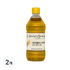 더건강플러스 100% 현미유 고온요리용 식용유 튀김용 볶음용 대용량, 2개, 1L