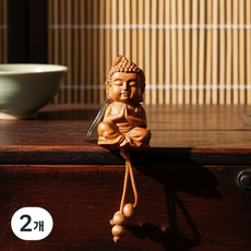 르브아 복숭아나무 아기 부처님 키링 불교 열쇠고리, 복숭아 나무, 2개